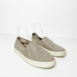 Vince Perforated Leather Blair Sneaker Women's gray leather slip on size US 8 38